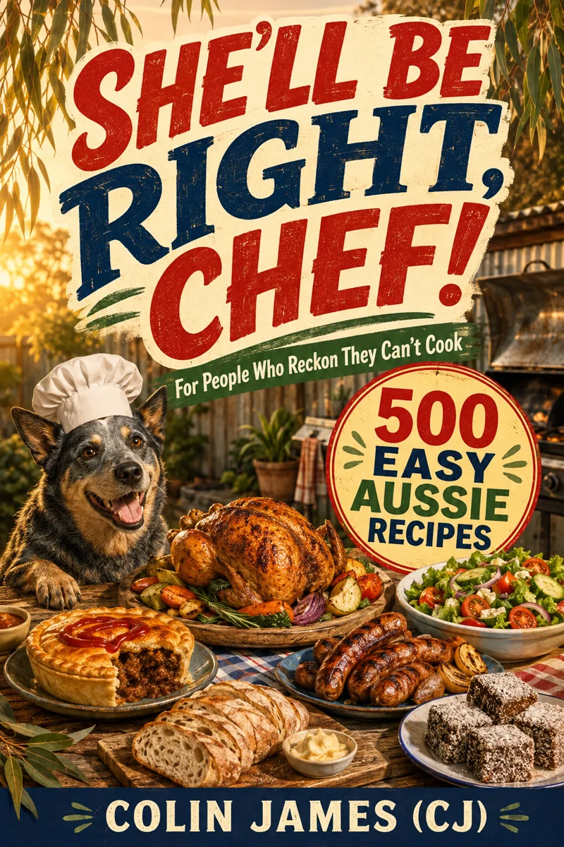 She'll Be Right, Chef! — 500 Easy Aussie Recipes for People Who Reckon They Can't Cook, by Colin James (CJ)